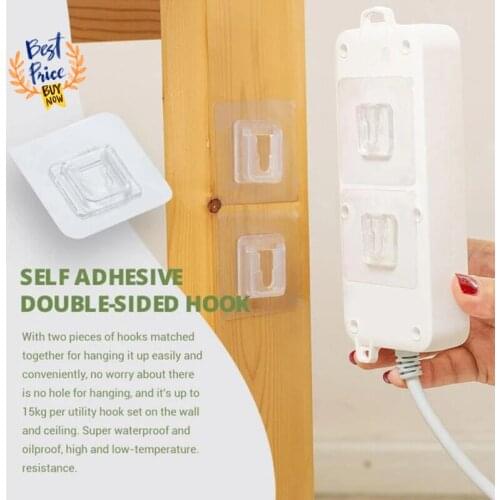 Double-Sided Adhesive Wall Hooks Hanger Strong Transparent Hooks Suction Cup Sucker Wall Storage Holder For Kitchen Bathroom