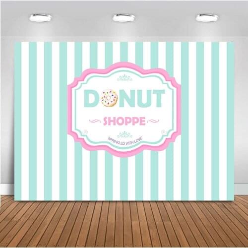 Mocsicka Donut Party backdrop for photography stripe background for photo studio newborn baby party decoration banner prop 505