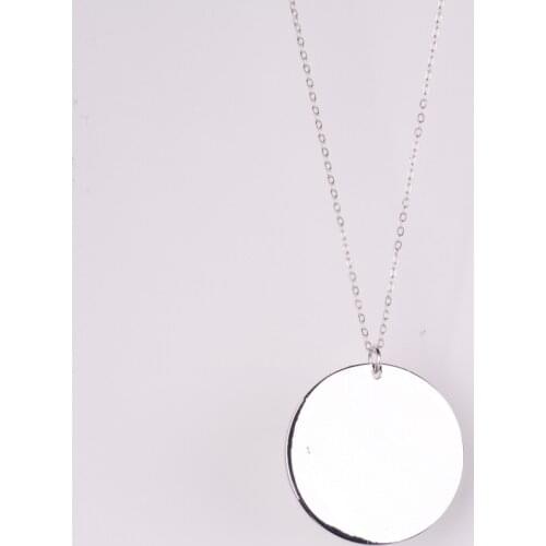 Fashion Retro Round Pendant Choker Necklace Sweater Chain Kolye Collier Femme Necklace For Unisex Jewelry Charms Bijoux