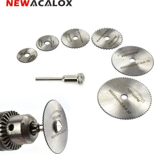 NEWACALOX HSS Rotary Tool Woodworking Circular Saw Blades Kit Set Fits Dremel 1/8" Mandrel Mini Cutting Disc for Wood Carving