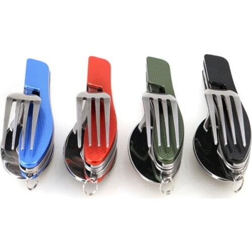 Outdoor Camping Portable Fork Knife Tableware Tools Stainless Steel 4 In1 Multi-Function Folding Fork Knife