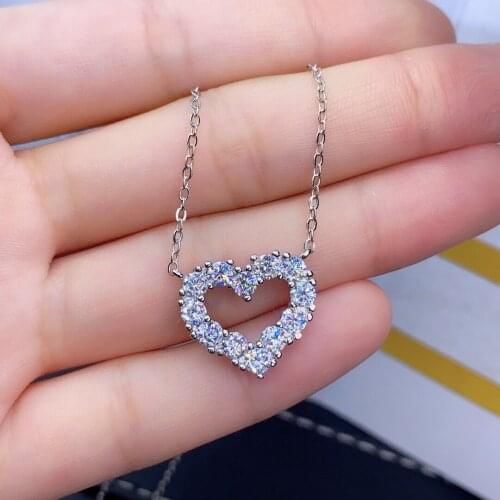 Mosan Diamond Pendant Necklace Heart D Color VVS1 Class Clarity Eight Heart Eight Arrows Cutting Womens Jewelry S925 Luxury