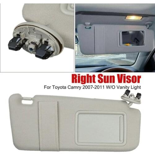 Passenger Side Beige Sun Visor for Toyota Camry 2006-2011 Without Sunroof 74310-06750-E0 7431006750E0