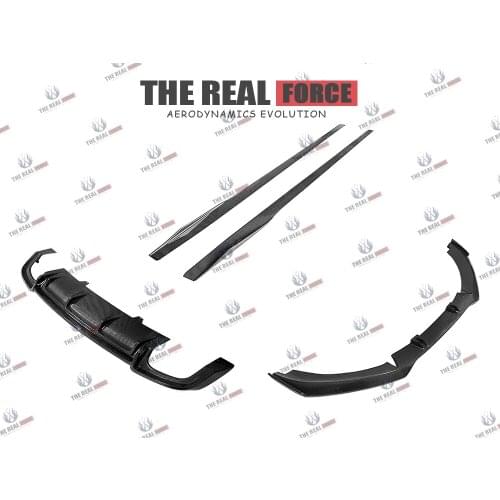 Suitable For 17-19 Audi S5 TRF-D Carbon Fiber Full Lip Body Kit - Front Rear Lip Diffuser Side Skirts