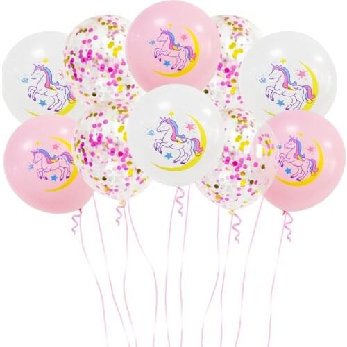 Unicorn Party Balloons Birthday wedding decoration Latex Confetti Balloon Kids Birthday Party Balloon baby shower Decor Globos