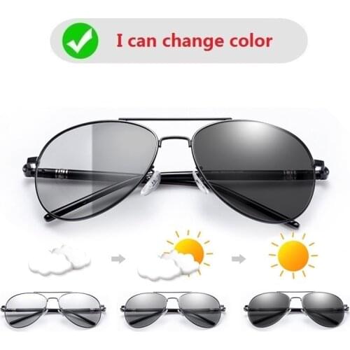 Luxury Mens Photochromic Polarized Sunglasses For Men Women Driving Chameleon Vintage Pilot Sun Glasses Fashing Hiking Goggles