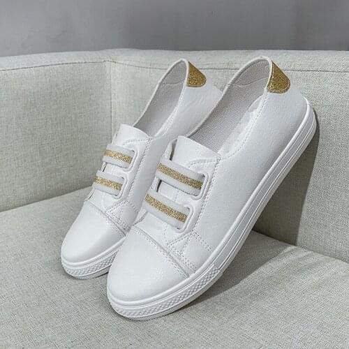 2021 Women Casual Shoes New Spring Woman Shoes Fashion White Sneakers Breathable Lace-Up Women Sneakers Platform Flats Shoes