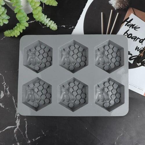 1Pc Silicone Mold Bee Soap Mold 6 Cavity Handmade Soap Craft For DIY Soap Maker