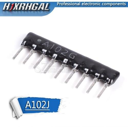 10pcs DIP exclusion 9pin 1K A102 102 ohm 9A102J 9A102G 9A102 A102J A102G Network Resistor array hjxrhgal