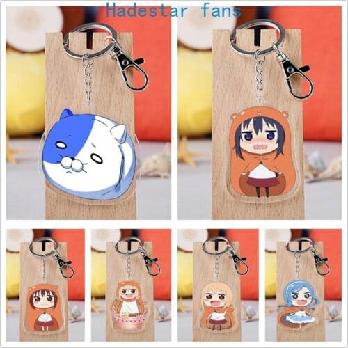 10 pcs/lot Anime Himouto Umaru chan Acrylic Keychain Toy Figure Doma Umaru Bag Pendant Double sided keyring Gifts