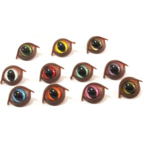 100pcs/lot new lovely 9mm toy cat eyes plastic safety eyes + brown toy eyelid for diy diy findings--color option