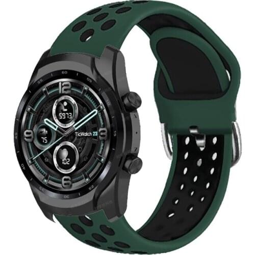 22MM Bracelet Wrist Straps For TicWatch Pro 2020 Silicone Strap For Ticwatch Pro 3/3 GPS LTE/GTX/S2/E2 Smart Watch Band Correa