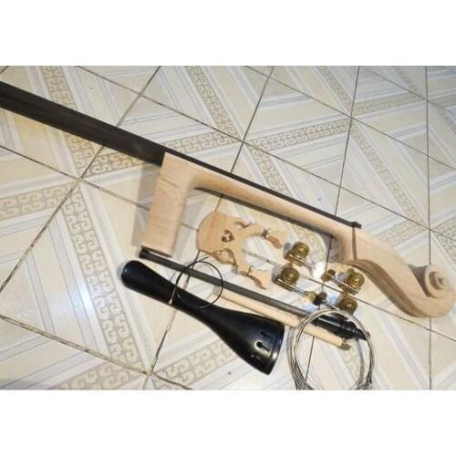 3/4 Upright Bass Part:neck with fingerboard,bridge,tailpiece,Germany style pegs