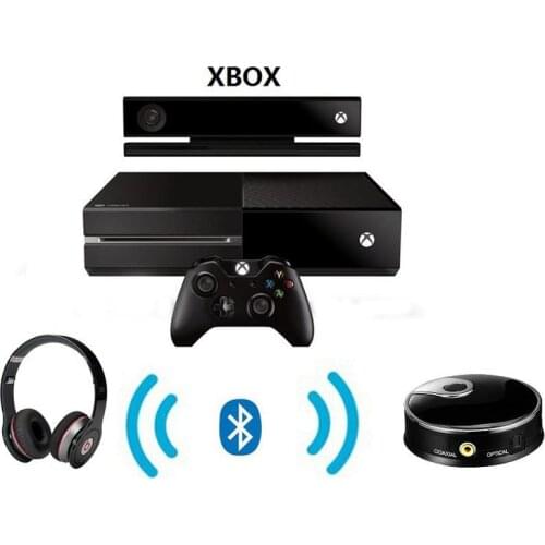 30ft Bluetooth-compatible Transmitter Receiver 3.5mm Audio Wireless Video Adapter for Headphones Speaker TV Home Stereos