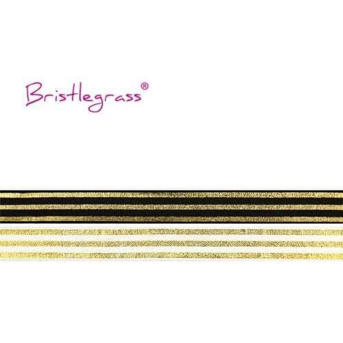 BRISTLEGRASS 5 Yard 5/8" 15mm Gold Line Stripe Foil Print Fold Over Elastic FOE Spandex Band Hair Tie Headband Tutu Dress Sewing