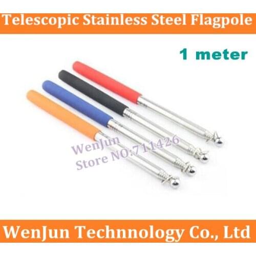 50pcs High Quality 1m Telescopic stainless steel flagpole guide coach rod / flagstaff / flagstick 1 meter telescopic pointer