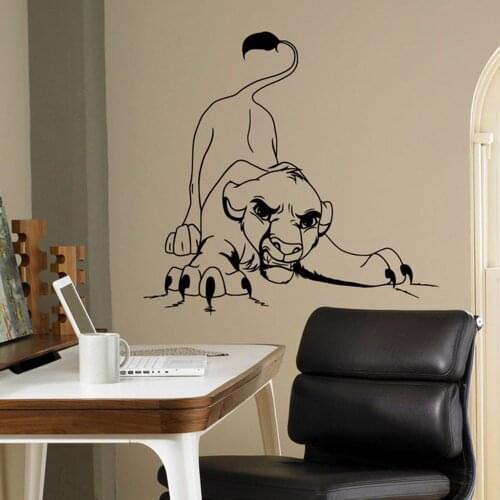 Angry Simba Lion King Wall Vinyl Decal Cartoon Wall Sticker Home Interior Kids Children Room Nursery Decor Wallpaper Mural C227