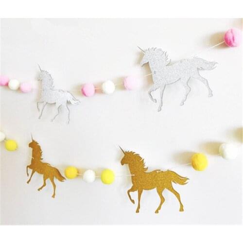 Unicorn Banner Pull Flag Home Decoration Birthday Party Decoration for Kids Unicorn Party Suppiles Gift for Children DT35