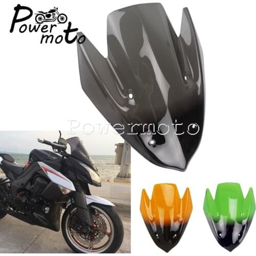 Street Sport Bike Motorcycle Windshield Smoke Acrylic Windscreen Wind Deflector for Kawasaki Z1000 2010-2013 Air Flow Screen