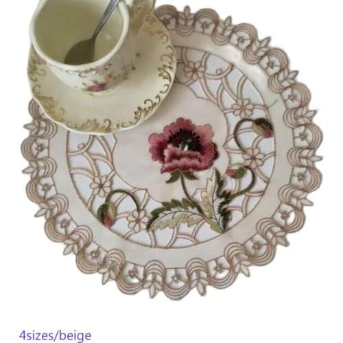 HOT embroidery table place mat lace pad cloth placemat drink doily tea coffee coaster kitchen wedding cup mug dining glass pad