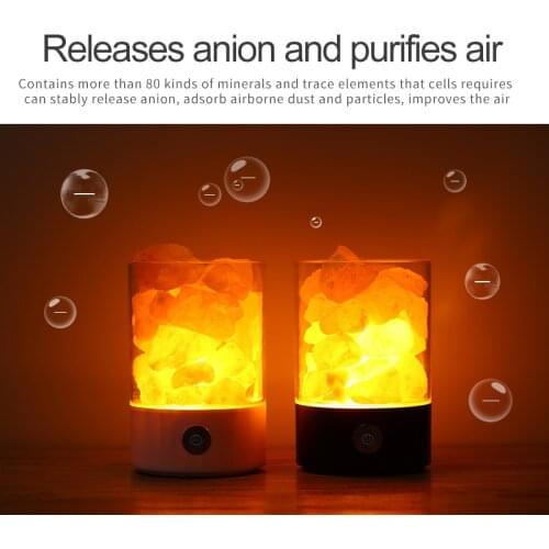 USB Crystal Light Himalayan Crystal Salt Lamp LED Air Purifier Night Light Rechargeable Bedside creative lamp drop shipping