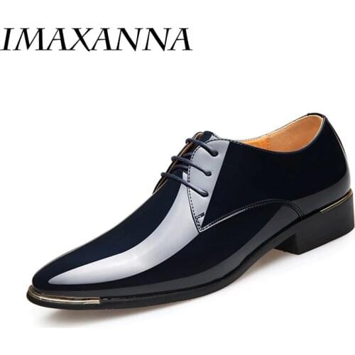 Imaxanna Men's Patent Leather Shoes