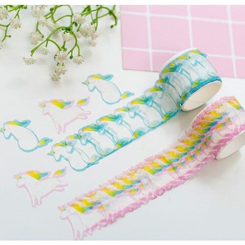 Creative Flying Jumping Cute Unicorn Decorative Washi Tape DIY Scrapbooking Masking Craft Tape School Office Supplies