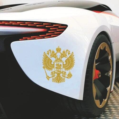 1PC Coat of Arms of Russia Nickel Metal Car Stickers Decals Russian Federation Eagle Emblem Car Sticker Gold / Sliver