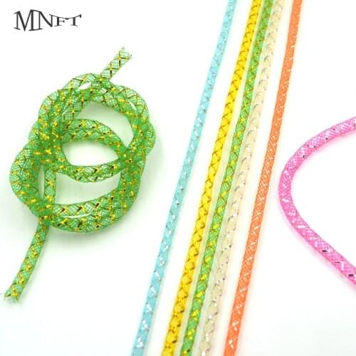 MNFT 1Packs2M Mutlitple Color Mylar Tinsel Mesh Tube Fly Tying Tube Mesh Flashing Tubing