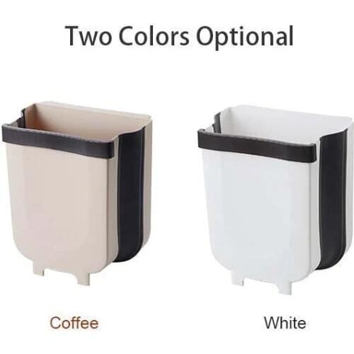 Wall Mounted Folding Waste Bin Kitchen Cabinet Door Hanging Trash Bin Garbage Car Trash Can Wall Mounted Foldable Cleaning