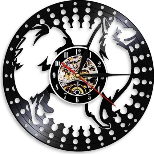Japanese Spitz Dog Vinyl Record Wall Clock Silent Non Ticking Wall Watch For Bedroom Spitz Dog Breed Puppy Handicraft Art Watch