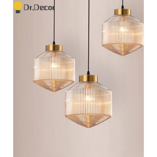 Nordic Luxury Gold Glass Pendant Lights Lighting Modern Designer LED Loft Restaurant Pendant Lamp Living Room Decor Hanging Lamp