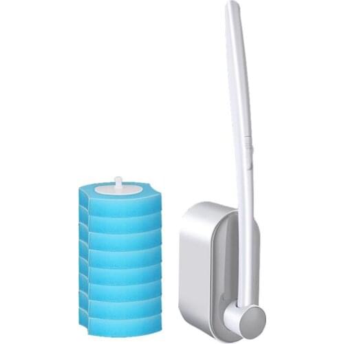 Disposable Bathroom Toilet Brush Cleaner With Long Handle No Dead Corner Cleaning Brush Replacement Brush Head And Plunger Set