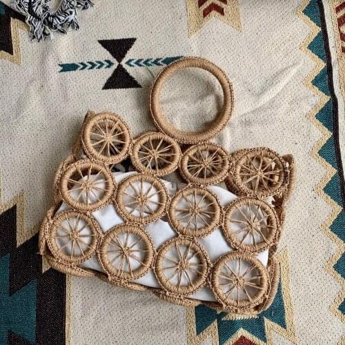 Beach bag handbag hot sale seaside vacation bag straw woven bag large-capacity weaving