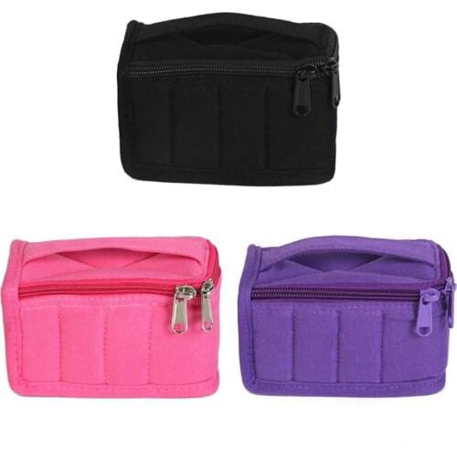 Portable 8 Grid Pure Cotton Essential Oil Bottles Storage Bag Carrying Holder Case Travel Nail Polish Organizer Storage Box