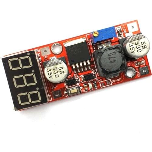DC-DC Adjustable Voltage Regulator Module With Digital Tube LM2596 Blue / Red / Green Voltmeter