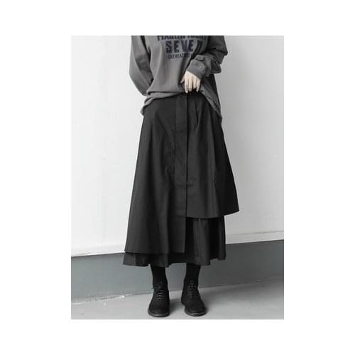 Self-made high waist cover crotch show thin design feeling small casual irregular skirt female spring and autumn