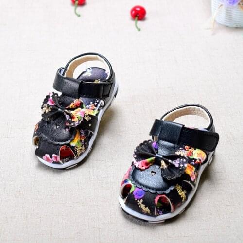 Girls Genuine Leather Flower Princess Sandals 2021 New Summer Childrens Casual Breathable Non-slip Soft Sole Sandals Size 21-25