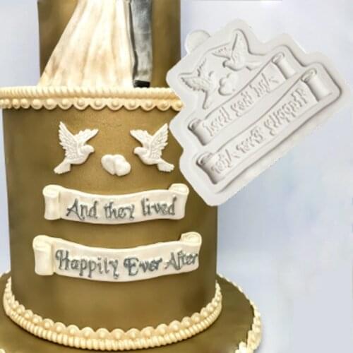 Happily Ever After Molds Fondant Cake Decorating Tools Silicone Molds Chocolate Baking Tools for Cakes Gumpaste Form