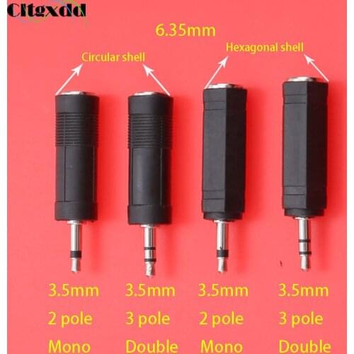 Cltgxdd Male plug to female jack ( 3.5mm to 6.35mm ) audio Conversion plug headphone Mic line audio adapter cable connector
