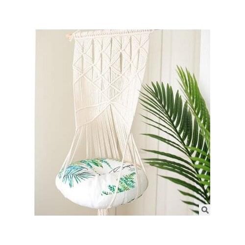 Nordic Handwoven Cat Bed Hammock Kitten Cage Macrame Hammock Bed Hanging Soft Chair Hanging Sunny Seat Cat House Cat Litter Mat
