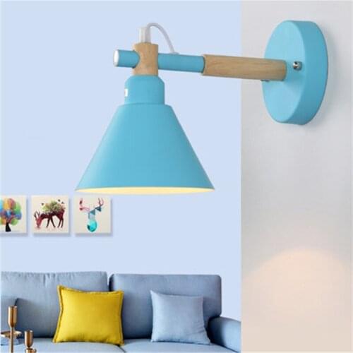 Loft Style Wood Iron Modern LED Wall Light Fixtures Industrial Wind Wall Sconce Bedroom Bedside Wall Lamp Decorate Lighting