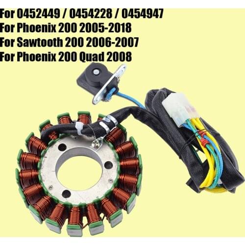 Stator Coil for Polaris Phoenix 200 Sawtooth 200 0452449 0454228 0454947 Generator Magneto Coil Phoenix 200 Quad