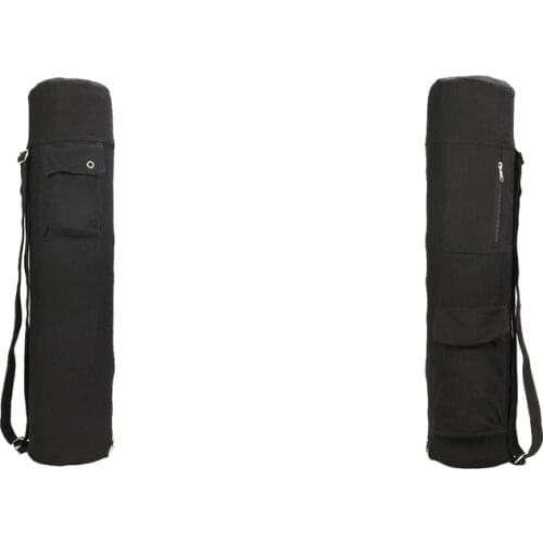 Multi-pocket Pilates Yoga Mat Carrier Sack Carry Sling Bag with Adjustable Strap