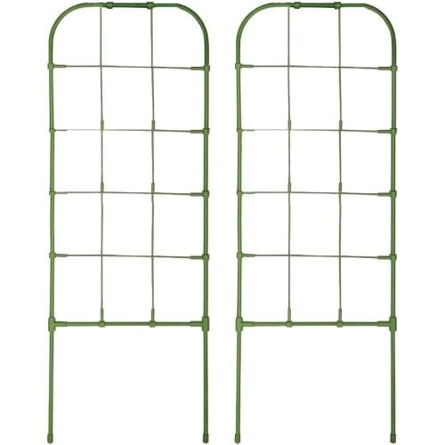 1 Pair Green Trellis Anti-rust Plants Climbing Support Frame Flower Screen Suitable For Small Flower Pots Hard Texture
