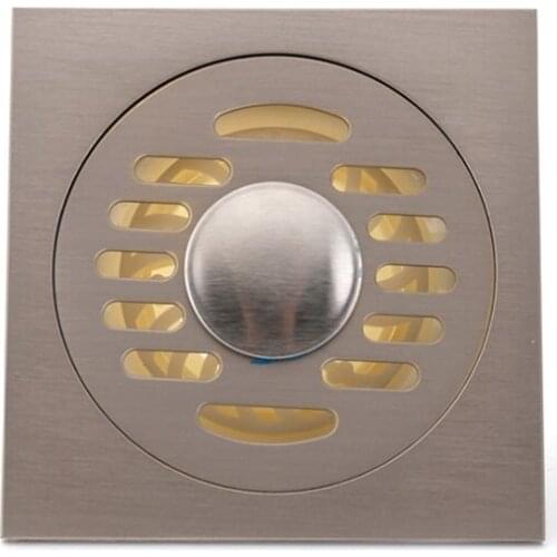 1pc Brass Brushed Drains Floor Cover Anti-odor Bathroom Floor Drainer Bath Drains Stopper Bathroom Shower Drainers Strainers