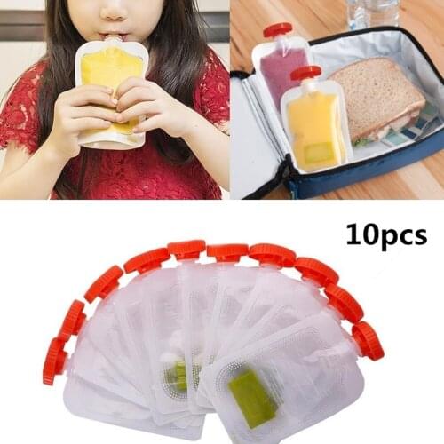 10Pcs Baby Food Bag Baby Reusable Food Pouches for Homemade Organic Food Baby Food Squeezed Pouches Baby Food Bag