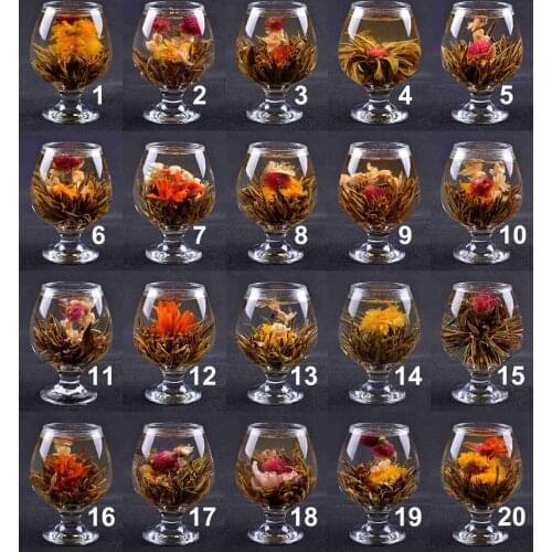 20 Pieces Blooming Different Flower Handmade Flower Tea Chinese Flowering Balls Herbal Crafts Flowers Gift Packing
