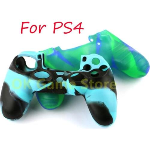 30pcs/lot Camouflage Soft Stick Grip Silicone Anti-slip Silicone Cover Skin Case for Sony PlayStation 4 PS4