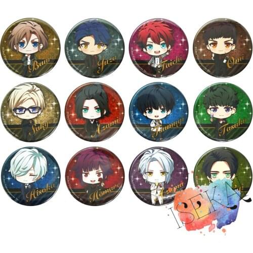 A3! Anime Badge Game Badge Settsu Banri Takatou Tasuku Tsukioka Tsumugi Mikage Hisoka Yukishiro Azuma Metal Badge Brooch Pins